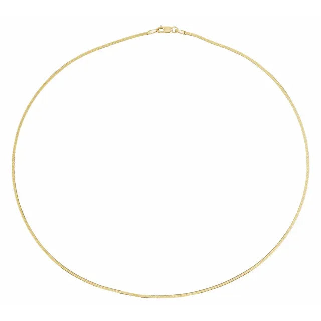 1.6 mm Herringbone Chain 14K Gold