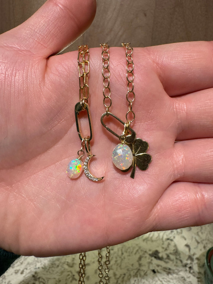 10mm gold charm bail for pendants solid 14K yellow gold paperclip style jewelry finding OpalOra Black Hills
