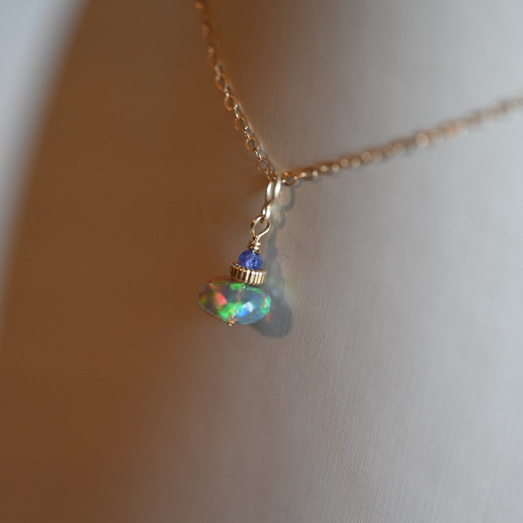 Pick Your Own Opal Charm Pendant (4) - 14K Gold