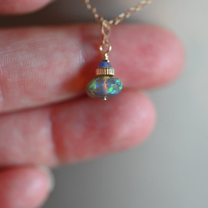 Pick Your Own Opal Charm Pendant (4) - 14K Gold