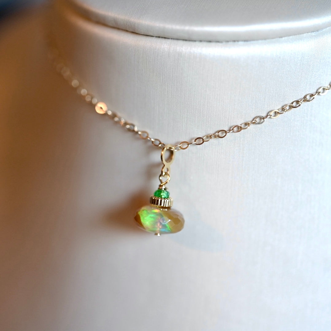 Pick Your Own Opal Charm Pendant (3) - 14K Gold