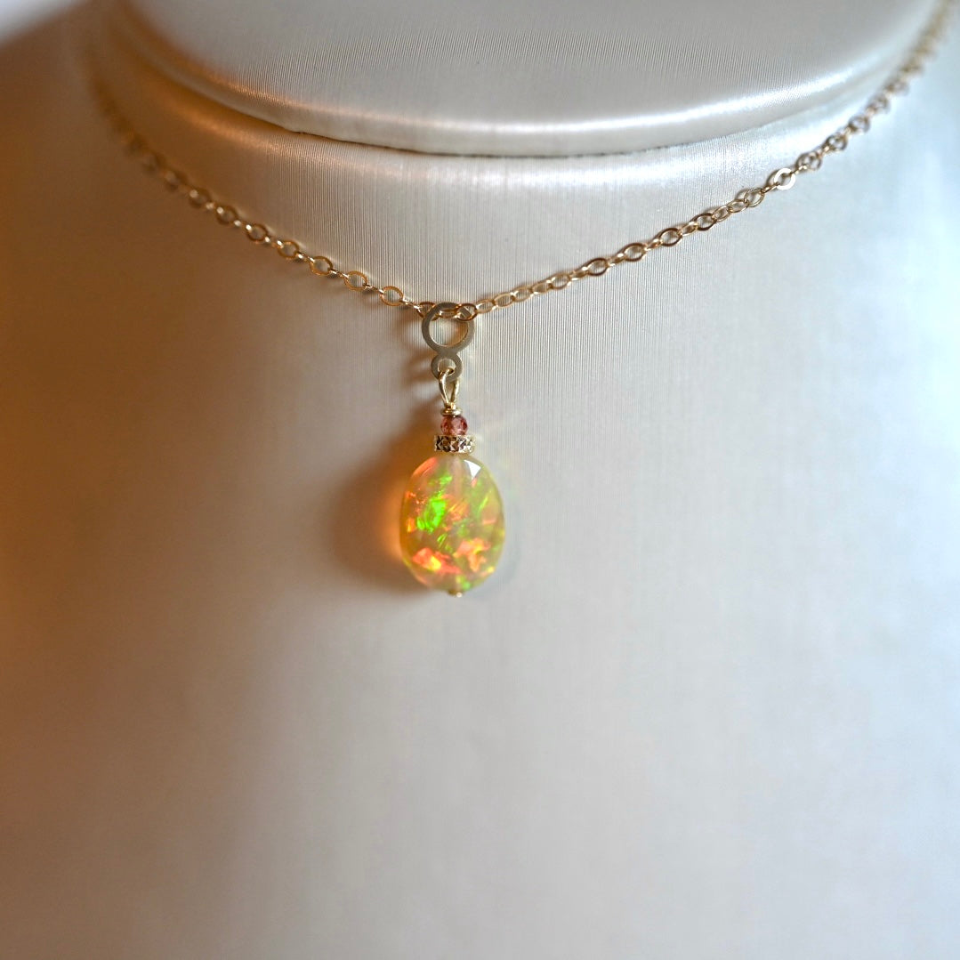 Pick Your Own Opal Charm Pendant (4) - 14K Gold