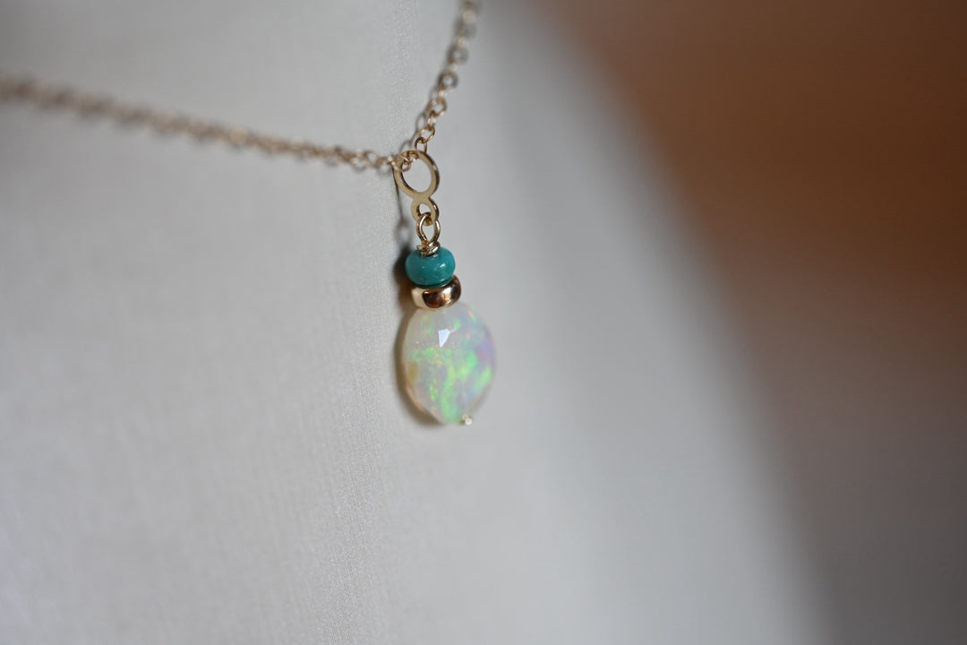 Pick Your Own Opal Charm Pendant (4) - 14K Gold