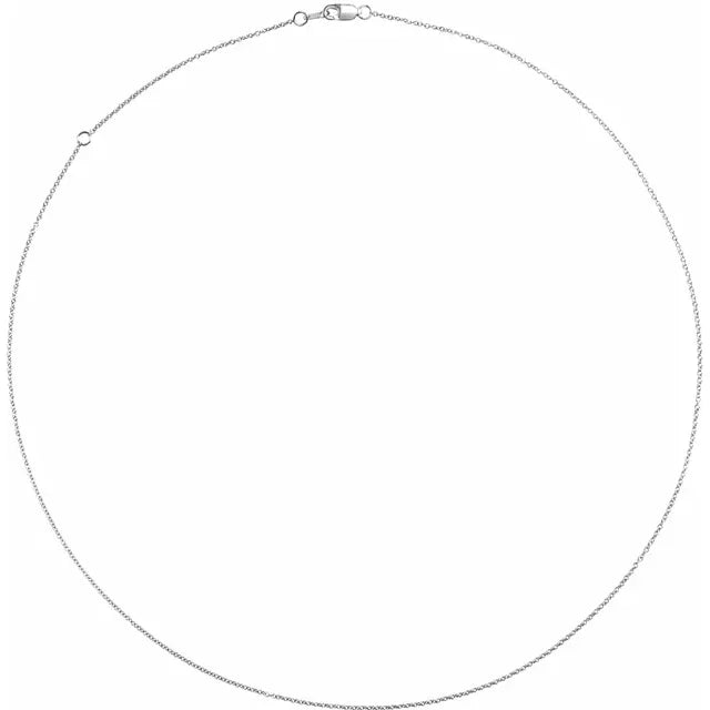 14K White 1 mm Adjustable Cable 16-18" Chain