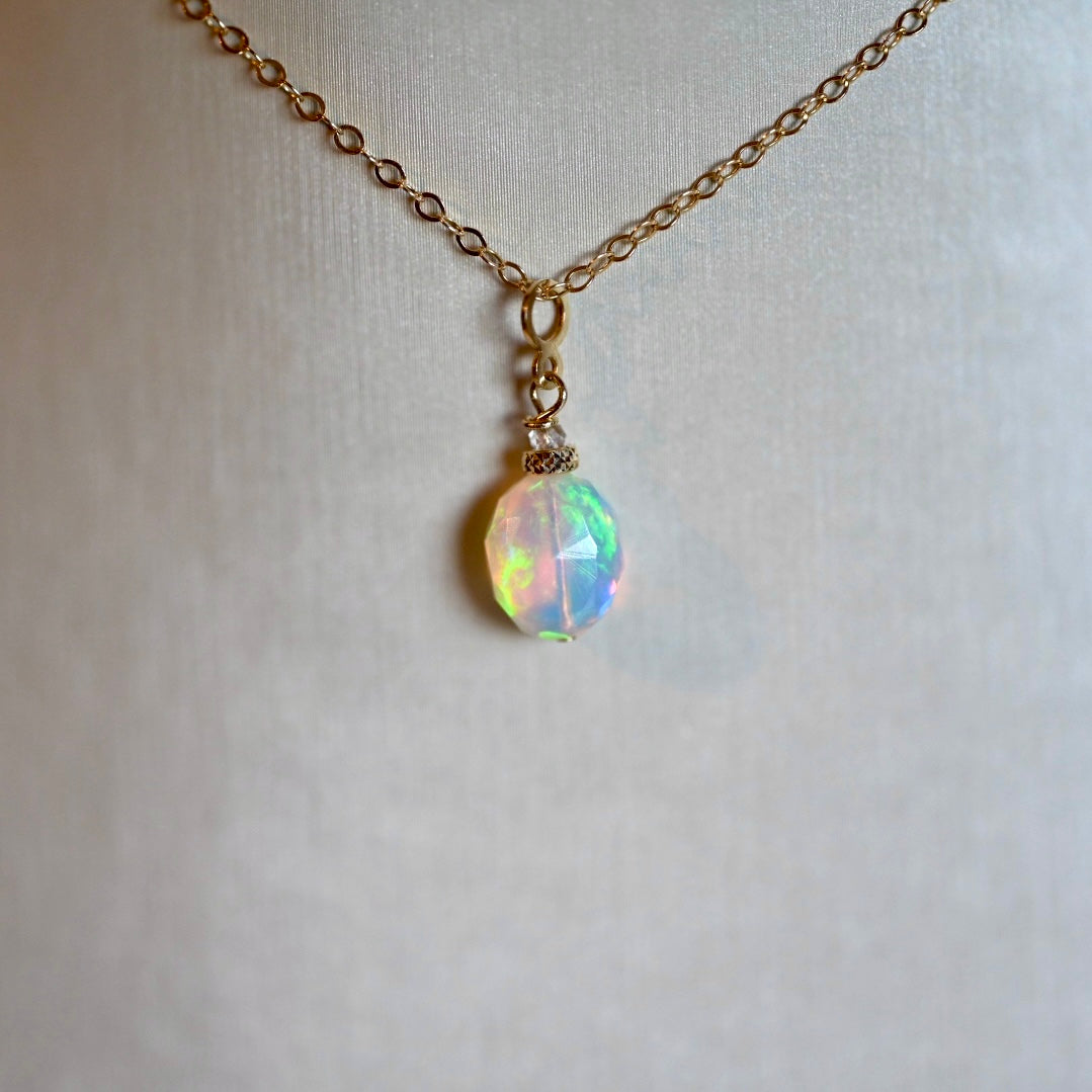 Pick Your Own Opal Charm Pendant (4) - 14K Gold