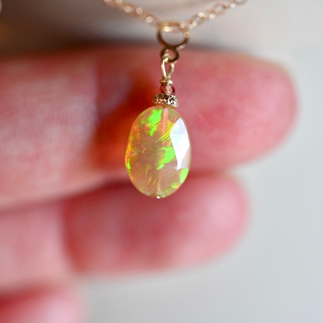 Pick Your Own Opal Charm Pendant (4) - 14K Gold
