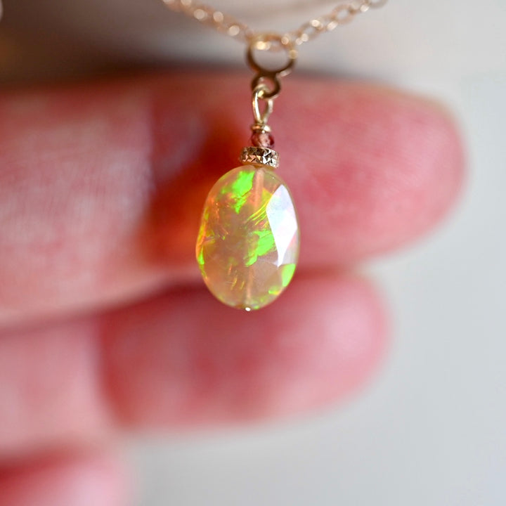 Pick Your Own Opal Charm Pendant (4) - 14K Gold