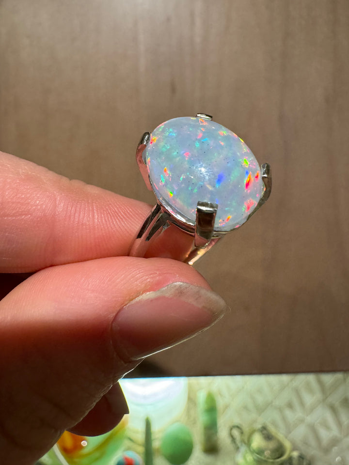 Vanilla Bean Opal - 14K White Gold Ring