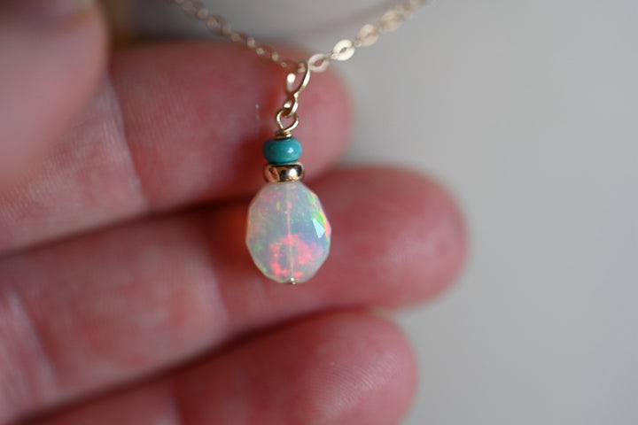 Pick Your Own Opal Charm Pendant (4) - 14K Gold