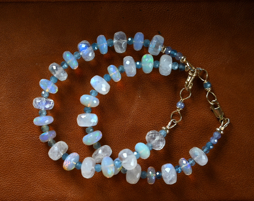 Opal and Moonstone - 14K Gold Bracelet