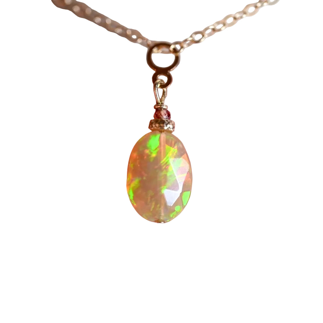 Pick Your Own Opal Charm Pendant (4) - 14K Gold