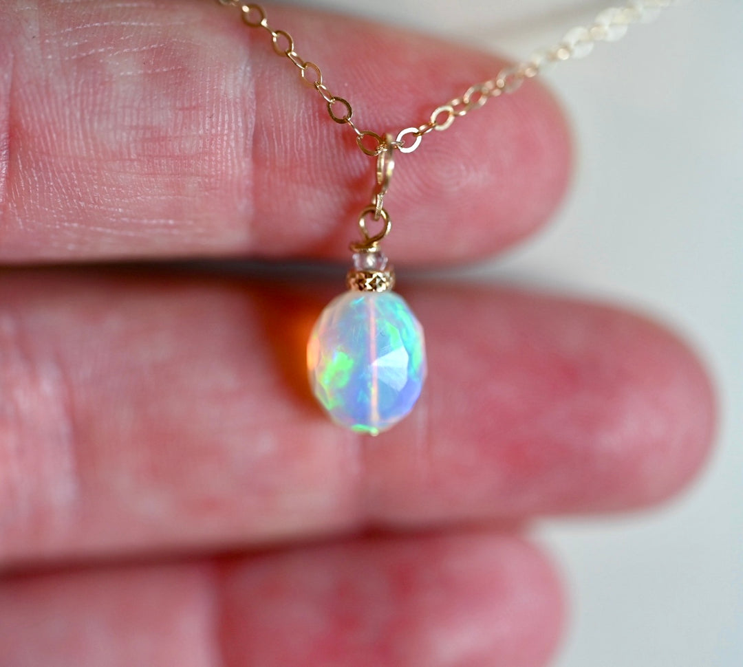 Pick Your Own Opal Charm Pendant (4) - 14K Gold