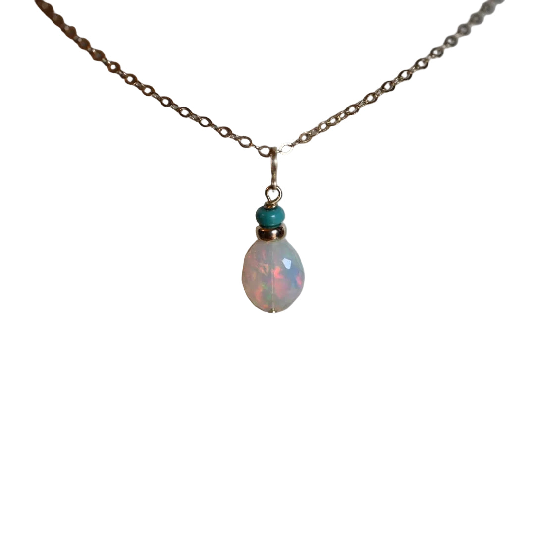Pick Your Own Opal Charm Pendant (4) - 14K Gold