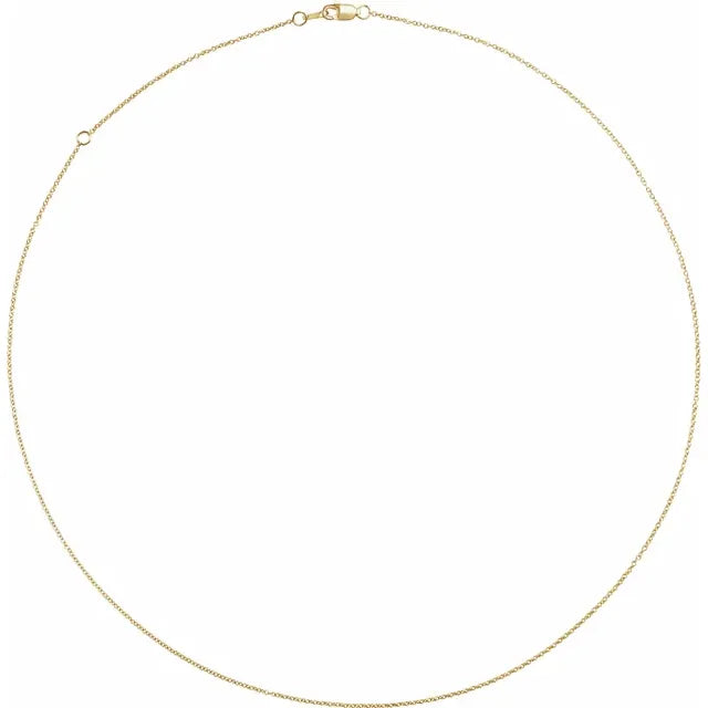 14K Yellow 1 mm Adjustable Cable 16-18" Chain