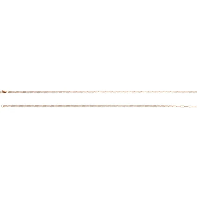 14K Rose 2.1 mm Paperclip-Style 18" Chain