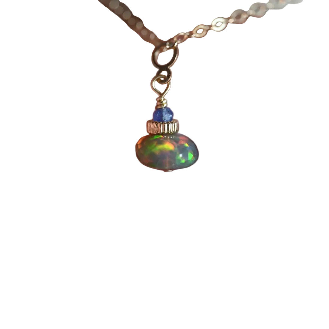 Pick Your Own Opal Charm Pendant (4) - 14K Gold