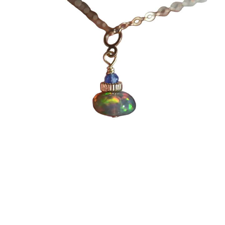 Pick Your Own Opal Charm Pendant (4) - 14K Gold