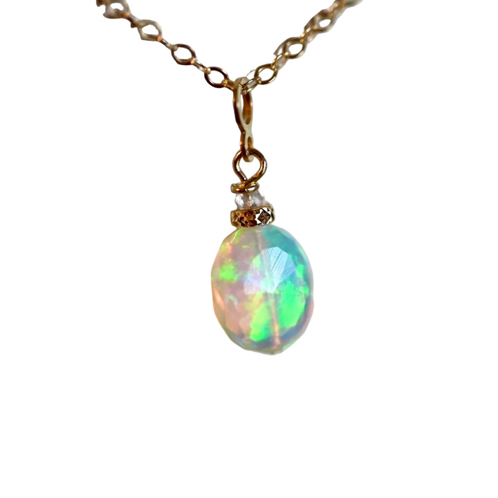 Pick Your Own Opal Charm Pendant (4) - 14K Gold