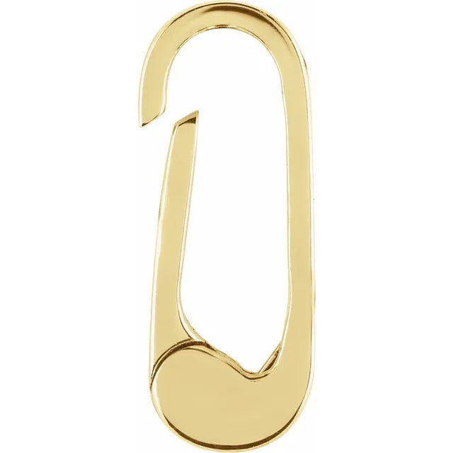 OpalOra 14K solid yellow gold paperclip charm bail pendant enhancer 10mm handcrafted jewelry finding