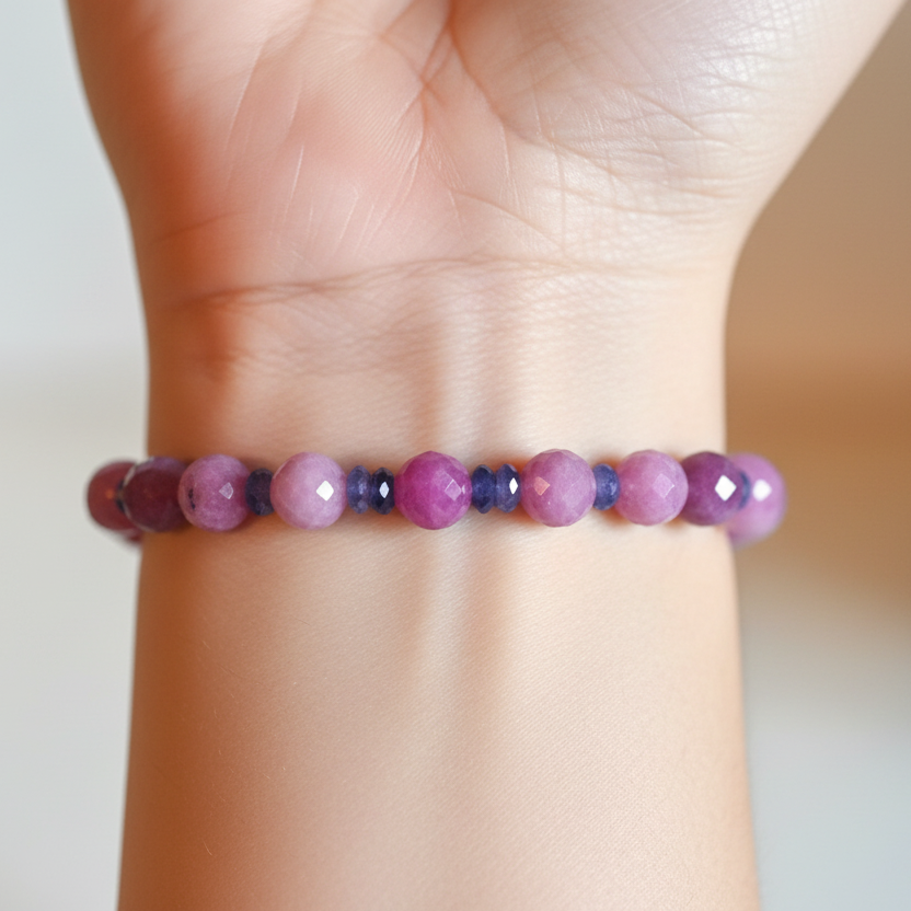 Ruby and Tanzanite Bracelet - 14K Gold