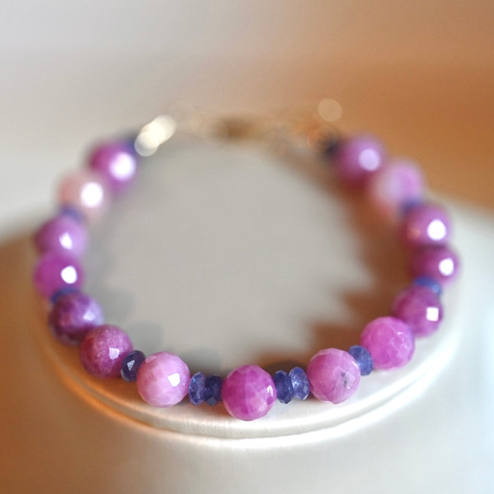 Ruby and Tanzanite Bracelet - 14K Gold