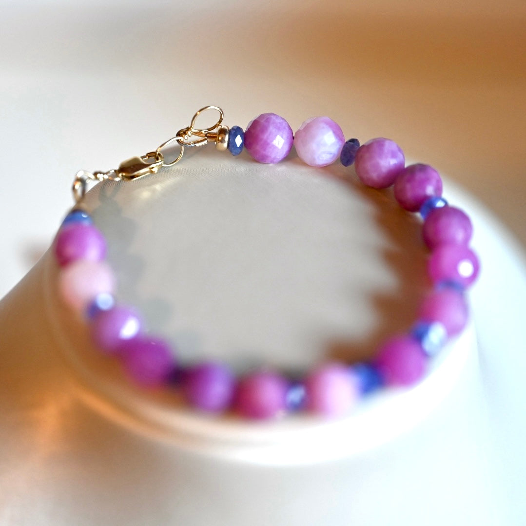 Ruby and Tanzanite Bracelet - 14K Gold