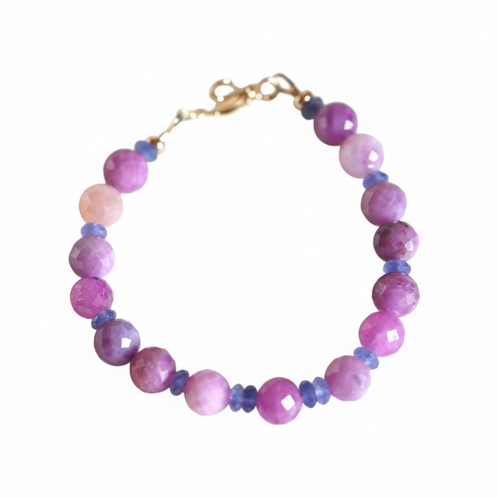 Ruby and Tanzanite Bracelet - 14K Gold