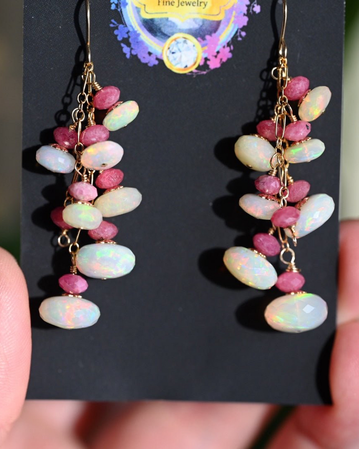 Im Charmed Opal and Pink Thulite Earrings