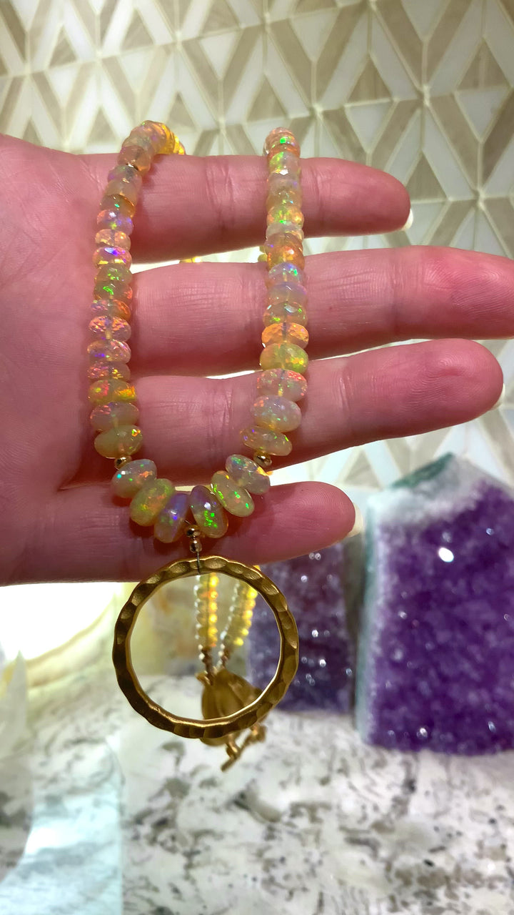 Eternity Circle Opal Necklace