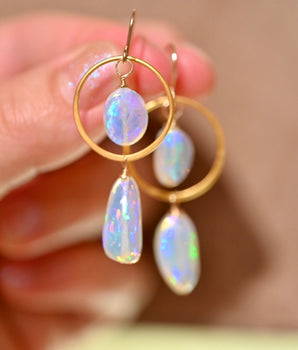 Atlantis Drops (SM) Opal Earrings - OpalOra Jewelry