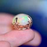 Blue Beauty Opal and 14K Gold Pendant - OpalOra Jewelry