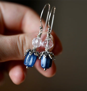 Blue Morpho Kyanite Earrings - OpalOra Jewelry