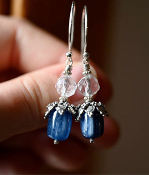 Blue Morpho Kyanite Earrings - OpalOra Jewelry