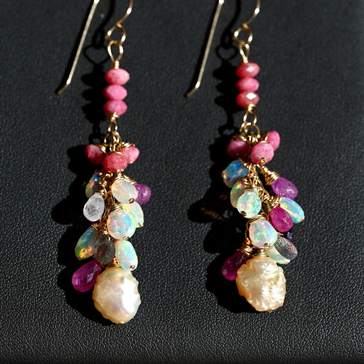 Celestial Garden Cluster Earrings - OpalOra Jewelry