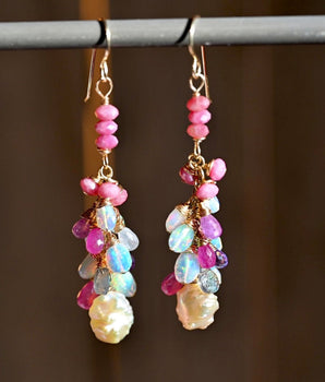 Celestial Garden Cluster Earrings - OpalOra Jewelry