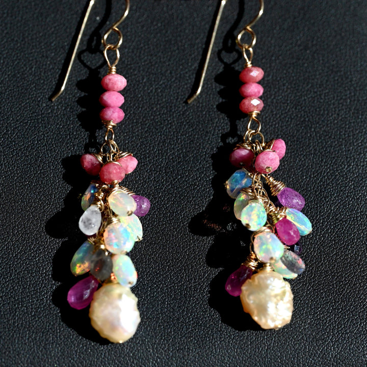 Celestial Garden Cluster Earrings - OpalOra Jewelry