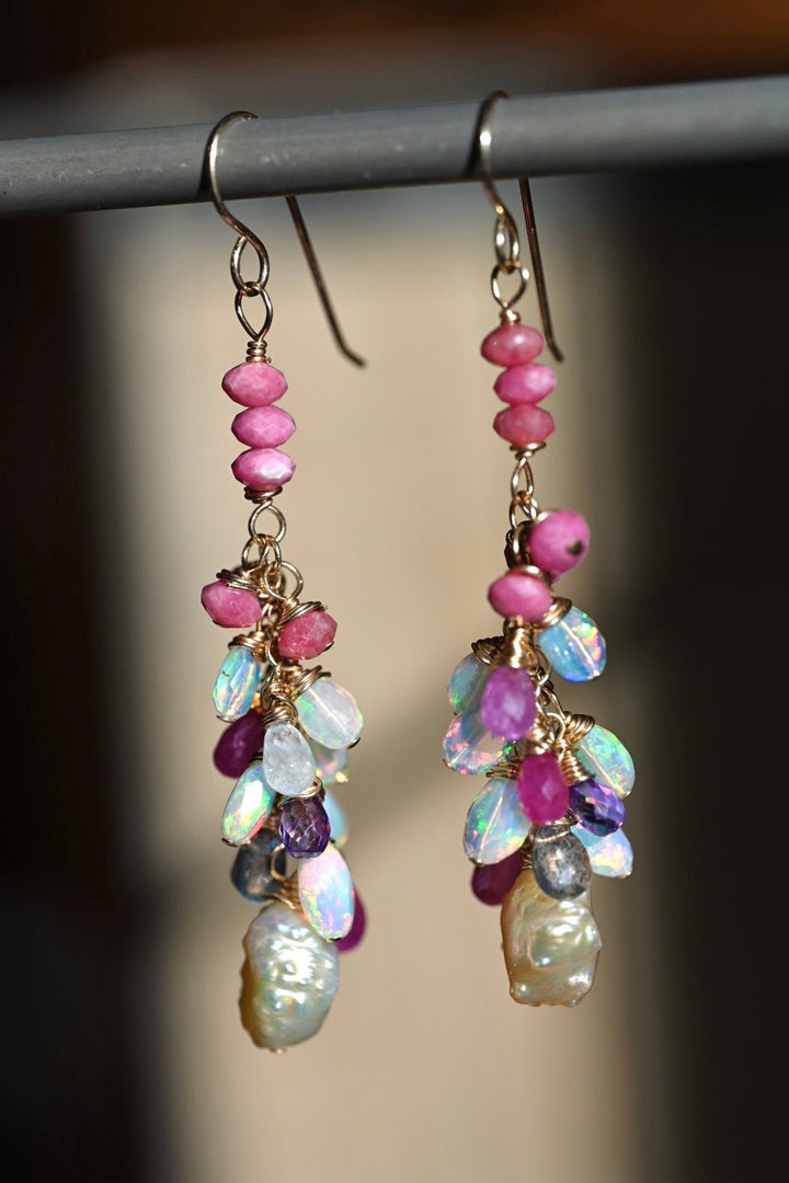 Celestial Garden Cluster Earrings - OpalOra Jewelry