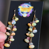 Cotton candy Opals and Tourmaline Earrings - OpalOra Jewelry