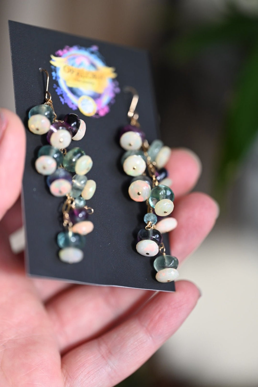 Dreamtime Opal and Fluorite Earrings - OpalOra Jewelry