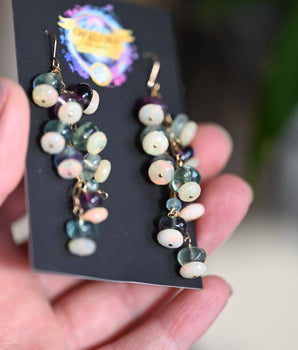 Dreamtime Opal and Fluorite Earrings - OpalOra Jewelry