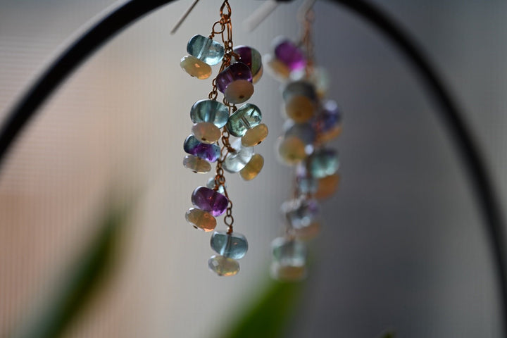 Dreamtime Opal and Fluorite Earrings - OpalOra Jewelry
