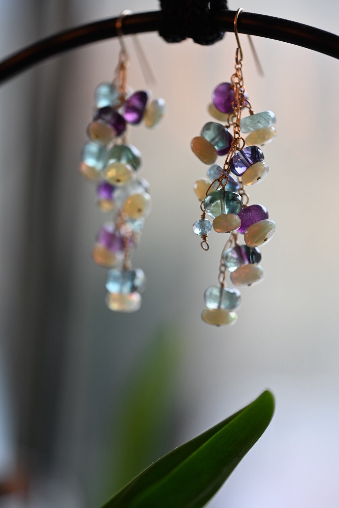 Dreamtime Opal and Fluorite Earrings - OpalOra Jewelry