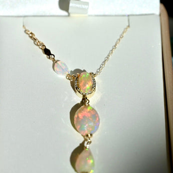 Drops of Sunshine Pendant 14K Solid Gold - OpalOra Jewelry