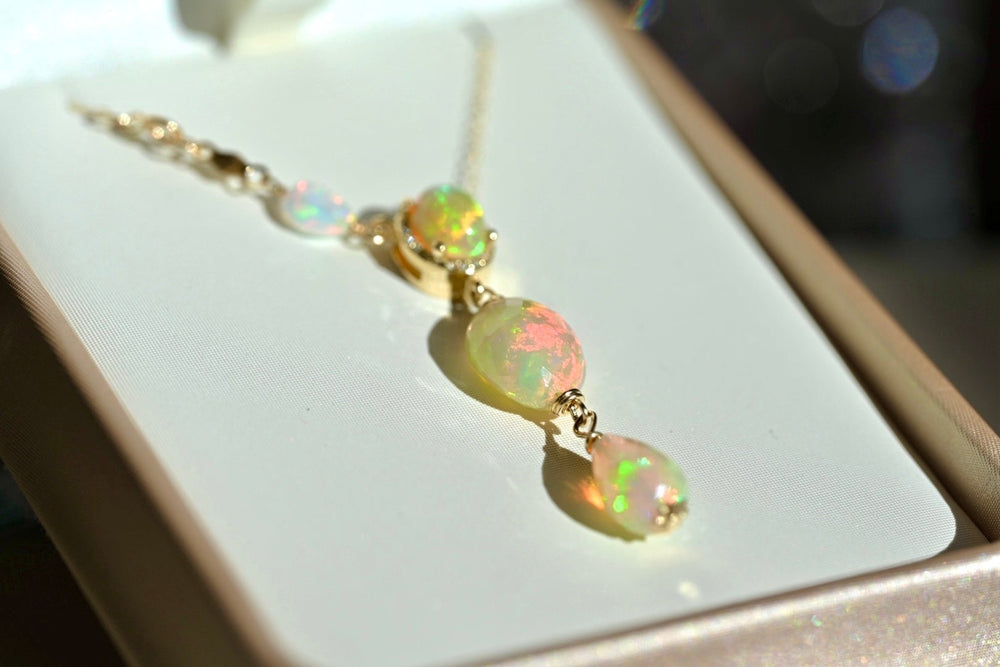 Drops of Sunshine Pendant 14K Solid Gold - OpalOra Jewelry