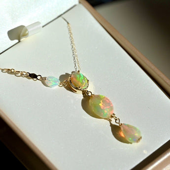 Drops of Sunshine Pendant 14K Solid Gold - OpalOra Jewelry