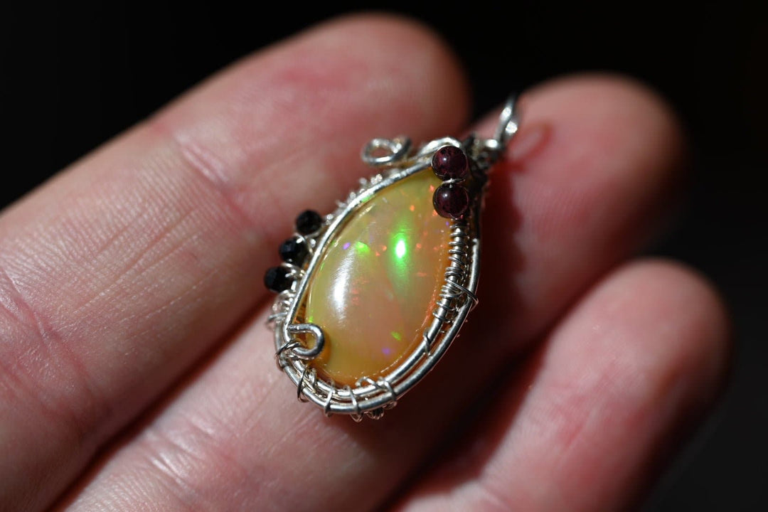 Fiery Opal Wire Wrap - OpalOra Jewelry