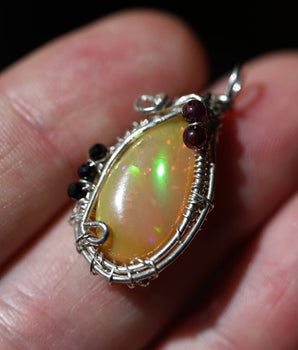Fiery Opal Wire Wrap - OpalOra Jewelry