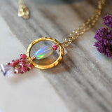 Fuchsia Infinity Opal Pendant - OpalOra Jewelry