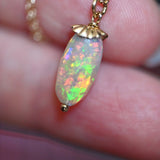 Glowing Petite Opal Pendant - OpalOra Jewelry