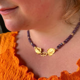 Gold Leaf Natural Ruby Necklace - OpalOra Jewelry